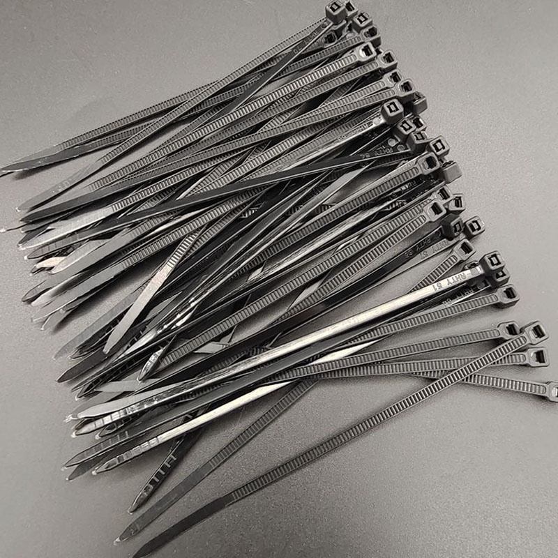 100 Cái / túi Dây buộc nylon đen 3x150mm tự khóa, dây cáp zip, tổ chức dây cáp trắng đen