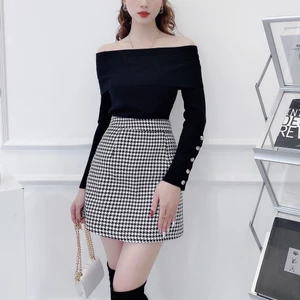 Chân váy dạ kẻ ziczac dáng ngắn CV1085 KYMIE