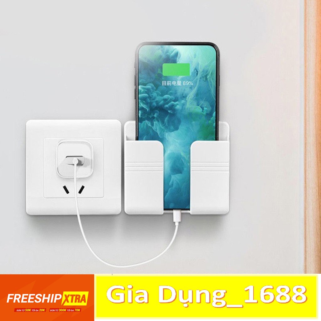 Kệ Dán Tường Để Remote💚CAM KẾT CHUẨN💚, Đồ Dùng/ Giá Đỡ Sạc Điện Thoại - Có Móc Treo Giữ Dây Điện❎❎❎