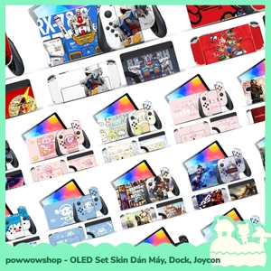 OLED 26 Mẫu Set Skin Decal Dán Máy, Dock, Joycon Cho Máy Game Nintendo Switch Oled Cool & Cute