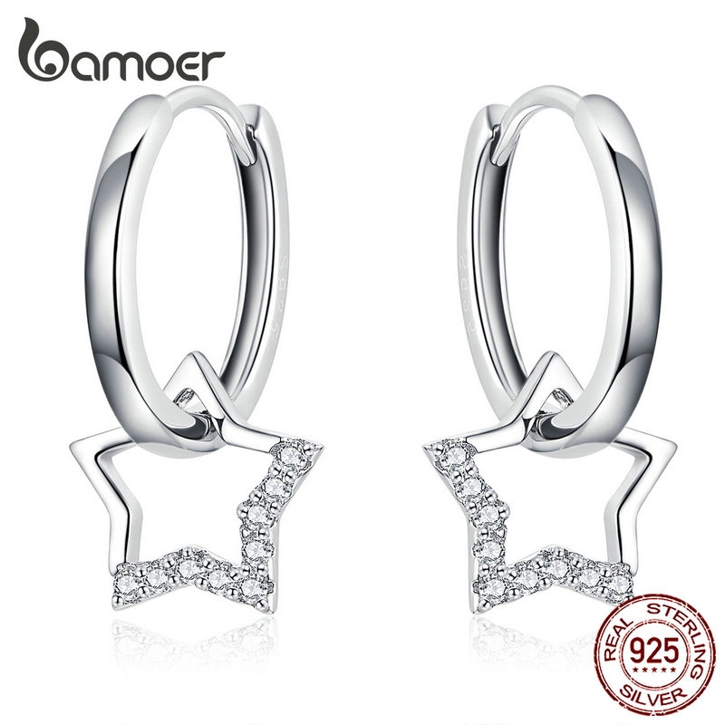 Bamoer Bông Tai bạc 925 Hình Ngôi Sao bse276