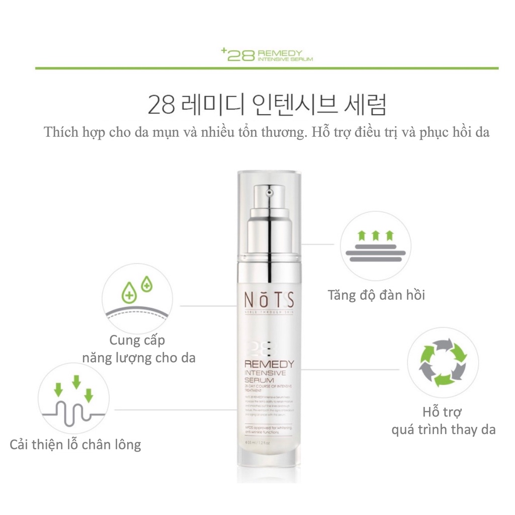 Tinh Chất Phục Hồi Và Tái Tạo Da NoTS 28Remedy Intensive Serum 35ml