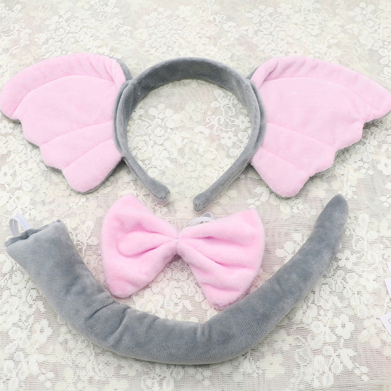 Dasbsug 3 Băng đô tai voi màu hồng dễ thương cho rạp hát Cosplay Anime hấp dẫn