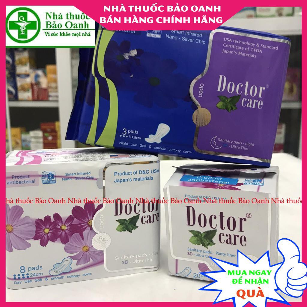 Băng vệ sinh DOCTOR CARE đủ 3 loại ngày- đêm- hằng ngày ( che tên khi ...