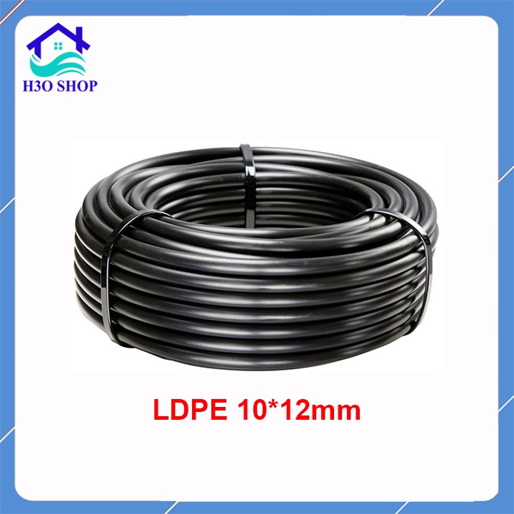 Cuộn 200m ống LDPE 12mm (kích cỡ 10*12mm, độ dày 1mm, là ống cứng dẻo, không phải ống mềm), nhựa ldpe nguyên sinh 100%