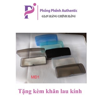 Hộp nhựa đựng kính - Nắp gập - Tặng kèm khăn lau kính _RANDOM MÀU
