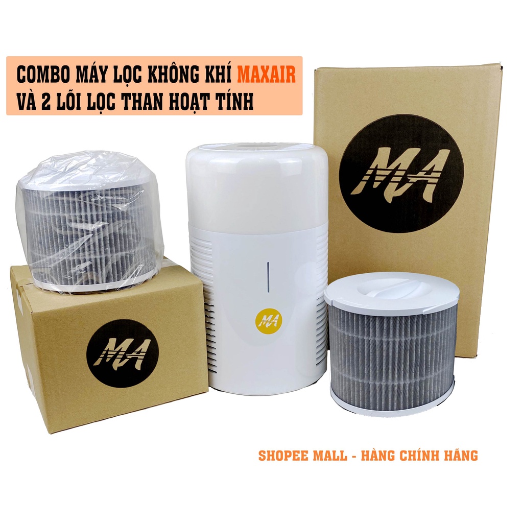 Ảnh Máy lọc không khí Max Air MA025 và 2 màng lọc than hoạt tính Carbon chính hãng lọc sạch mùi, tiết kiệm hơn 1