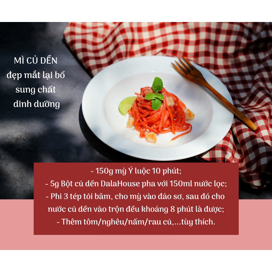 Ảnh Bột củ dền nguyên chất Dalahouse bổ máu, công nghệ sấy lạnh tiêu chuẩn Châu Âu hộp 120 gr 2