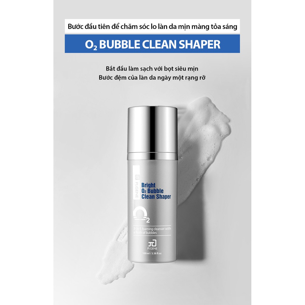 Sữa rửa mặt sủi bọt Bright O2 Bubble Clean Shaper, thải độc, làm
