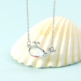 [Free Ship] Dây chuyền Bạc Ý Cá Voi Ngũ Sắc