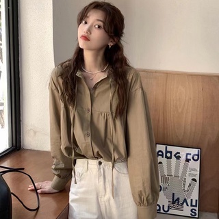 Hàng Mới Về Áo Sơ Mi Dài Tay Dáng Rộng Phong Cách Hàn Quốc Baju Wanita Lengan Panjang Hàng Mới Dành Cho Bạn Nữ