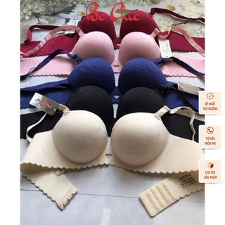 Áo lót đúc in hoa không gọng siêu đẩy U52, đệm dày 5cm ôm đẩy ngực BC_CHIC LINGERIE