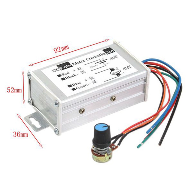 💖Bộ Điều Khiển Tốc Độ Động Cơ dc9v 12v 24v 48v 60v 20a pwm 0-1200w