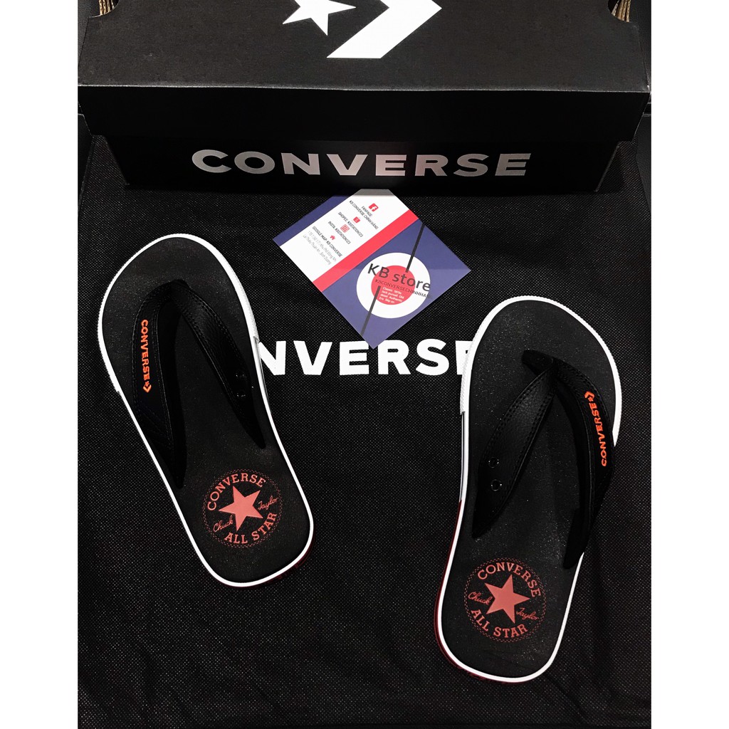Dép Converse đen logo cam chính hãng | Shopee Việt Nam