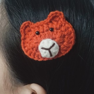 Kẹp tóc gấu hoạt hình dễ thương cho nữ và bé gái 5.5cm |Cặp tóc len đáng yêu |Shop Rô Handmade