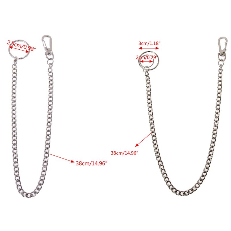 OXXGGKAO Bạc Tinh Thần Cho Móc Chìa Khóa Kẹp Quần Jeans Chống Mất Dây Xích Dây Xích Cho Bé Trai