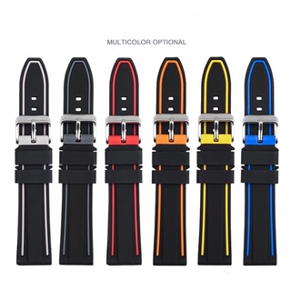 Dây Đeo Đồng Hồ Bằng Silicone Cho Nam Và Nữ 20|22|Khóa Lò Xo Inox Hai Màu 24mm Tháo Gỡ Nhanh Chuyên Dụng
