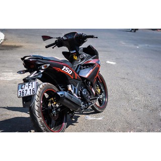 Tem trùm exciter 150 đen chỉ đỏ, độ team decal xe ex dán đời 2015-2020