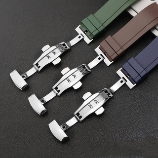 Dây Cao Su Fluoro Với Khóa Inox Chống Thấm Nước 18mm 20mm 22mm 24mm Cho Đồng Hồ Seiko