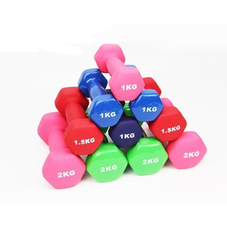 Bộ Tạ Tay 1kg Bọc Cao Su Trơn Lõi Thép Cao Cấp Đại Nam Sport (Tổng 2kg)