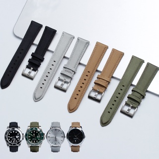 Dây Đeo Tay Thay Thế Bằng Vải Bạt Nylon Và Da 20mm 22mm Tháo Gỡ Nhanh Cho Đồng Hồ Thông Minh