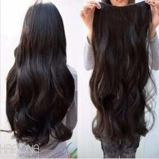 Tóc giả nữ kẹp chữ U dài 55cm kèm ảnh thật xoăn bồng bềnh làm dày tóc cực đẹp HaminStore