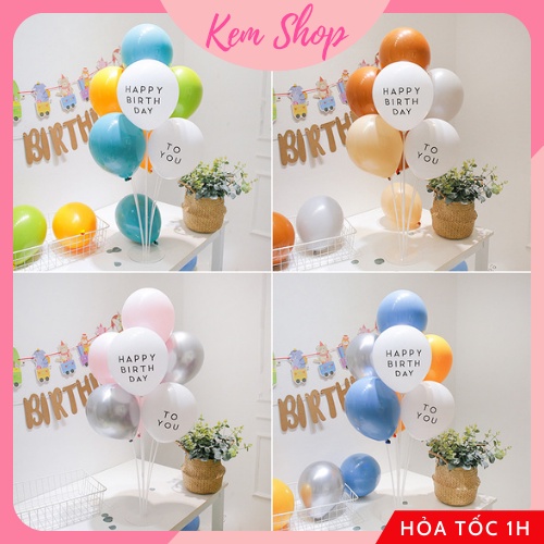 Set bóng kèm trụ bóng 7 nhánh cao 70cm trang trí sinh nhật, đám cưới, sự kiện siêu đẹp - K300