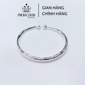Vòng Tay Bạc Nữ Chạm Khắc Họa Tiết Dáng Hở - Minh Canh Jewelry