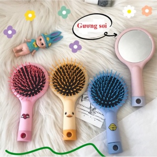 LƯỢC ĐỆM CÓ GƯƠNG CẦM TAY SIÊU XINH