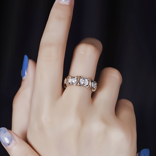 ❤ Nguyên Bản Cổ Điển Bốn Màu Tùy Chọn Thời Trang Nguyên Bản X Màu Tách Nhẫn Moissanite Mạ Vàng Hoa Hồng Nhẫn Nữ Sang Trọng Cưới Người Yêu Trang Sức