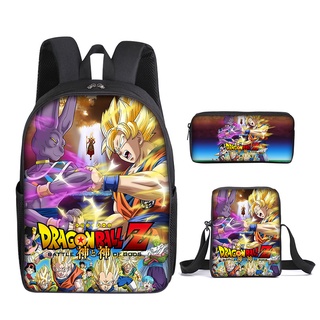Dragon Ball Ba Lô Trẻ Em Hoạt Hình Học Sinh Túi Đựng Bút Chì Túi Đeo Vai Bộ Đồ Ba Mảnh Quà Tặng Cho Trẻ Em