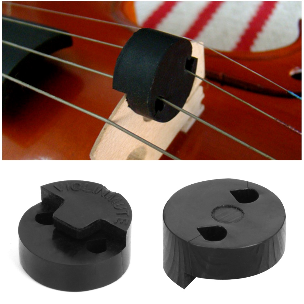 Kool 1 Đàn Cao Su Acoustic Violin Tắt Tiếng Fiddle Bộ Giảm Thanh Cho Đàn Violin Dụng Cụ Sourdine Màu Đen