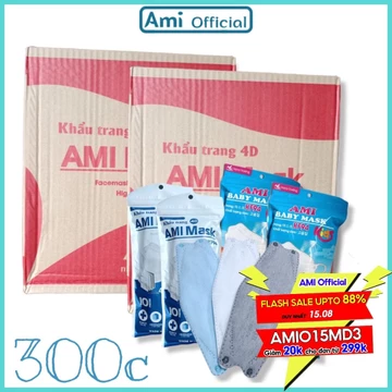Thùng 300c khẩu trang kf94 4D , khẩu trang cá - Ami official
