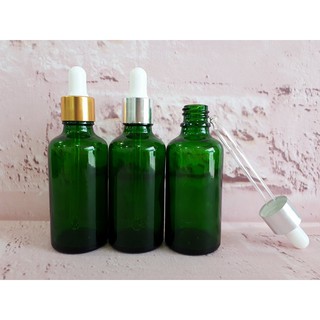 Chai Tinh Dầu 50ml Nắp Bóp Giọt Thủy Tinh Khoen Vàng Hoặc Bạc Thân Nhiều Màu Siêu Xinh