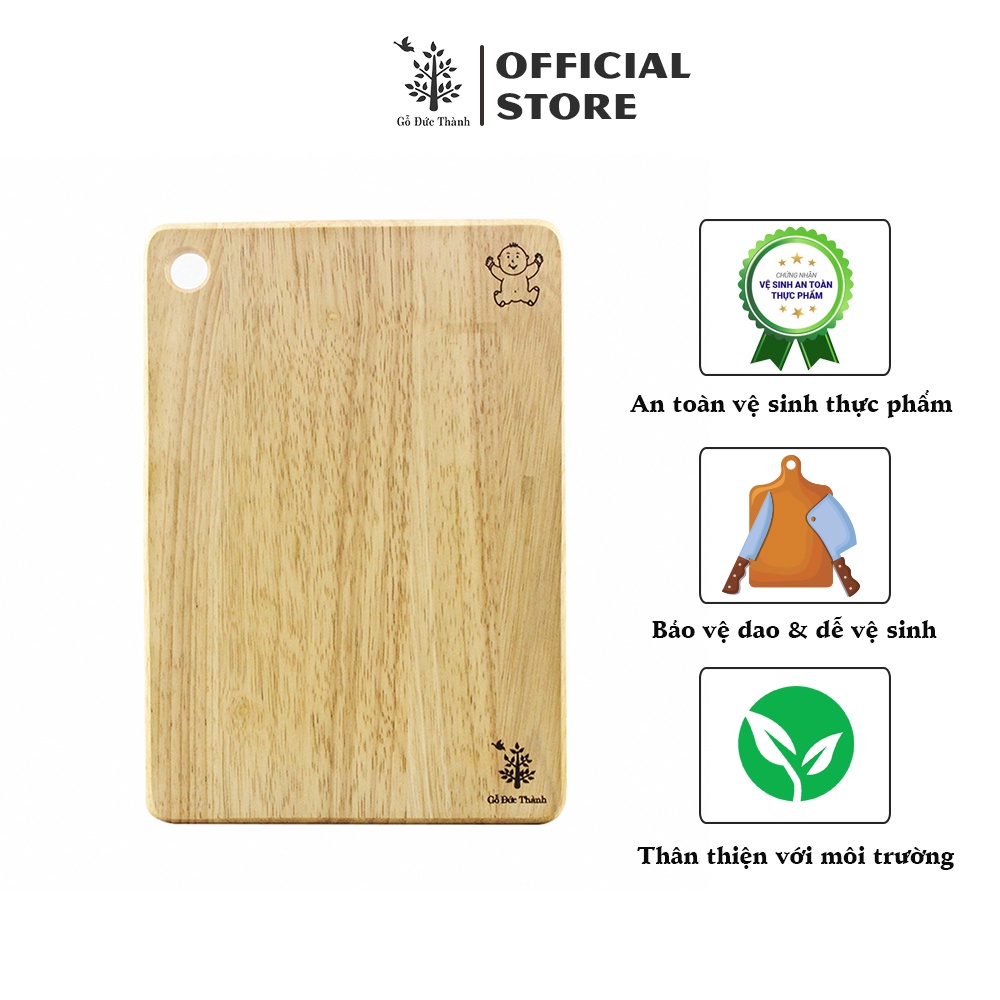 Thớt gỗ hình chữ nhật cho bé - Gỗ Đức Thành - 05021 - Đạt chứng nhận vệ sinh an toàn thực phẩm