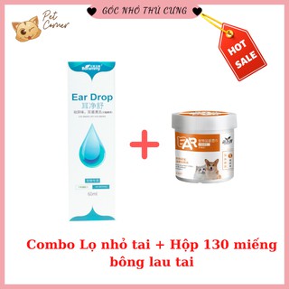 Lọ nhỏ tai cho chó mèo Borammy 60ml (Dung dịch vệ sinh tai cho thú cưng chiết xuất thiên nhiên)