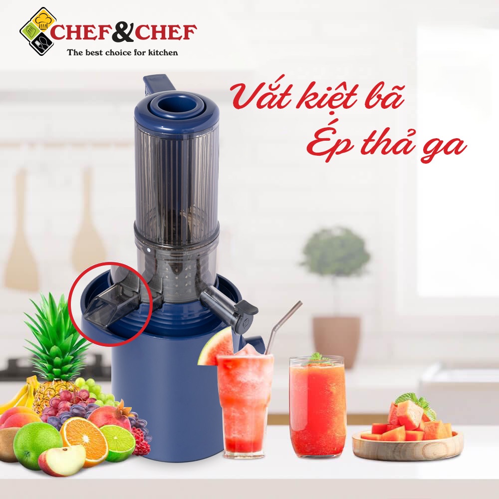 Ảnh Máy Ép Chậm Mini Cao Cấp CHEF&CHEF CH-210A – Ép Kiệt Bã, Giữ Trọn Dinh Dưỡng 3