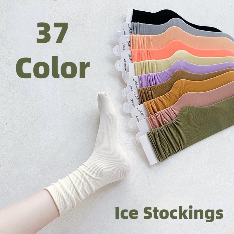 【Hà Nội】 Đôi vớ FHYL nhung mỏng màu trơn phong cách Hàn Quốc thời trang mùa hè trẻ trung dành cho nữ