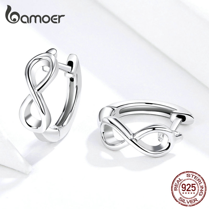 Bamoer Bông Tai bạc 925 Kiểu Dáng Hình Học Thời Trang sce743