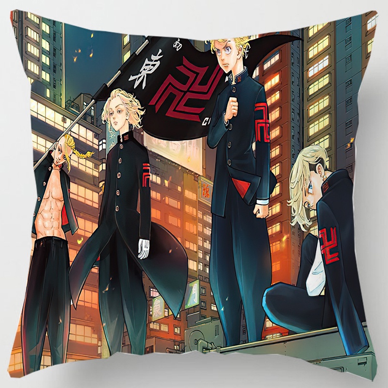 Vỏ gối in hình hoạt hình Tokyo Revengers 1 mặt 45x45cm