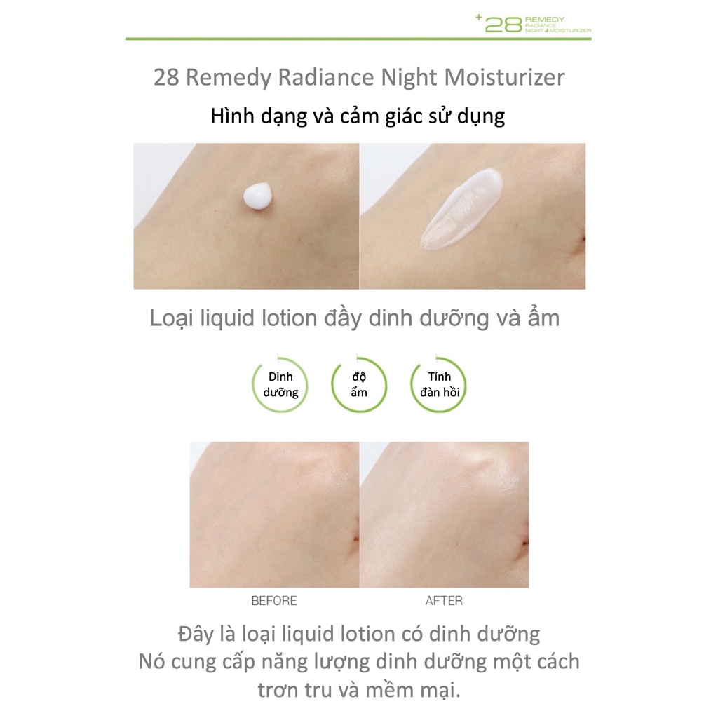 Sữa Dưỡng Ẩm Ban Đêm NoTS 28Remedy Radiance Night Moisturizer 45ml
