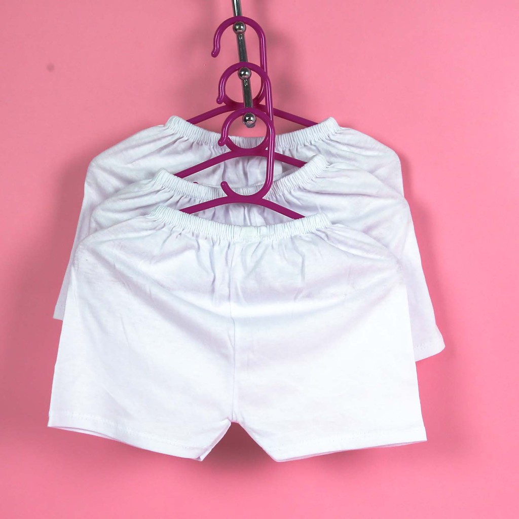 Combo 3-5 chiếc quần ngắn sơ sinh cotton màu trắng mềm mịn mát cho bé từ sơ sinh đến 17kg.