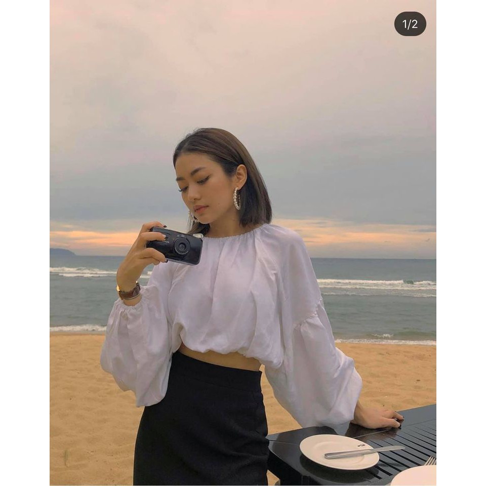 ÁO CROPTOP NỮ DÀI TAY PHỒNG - BATWING BLOUSE
