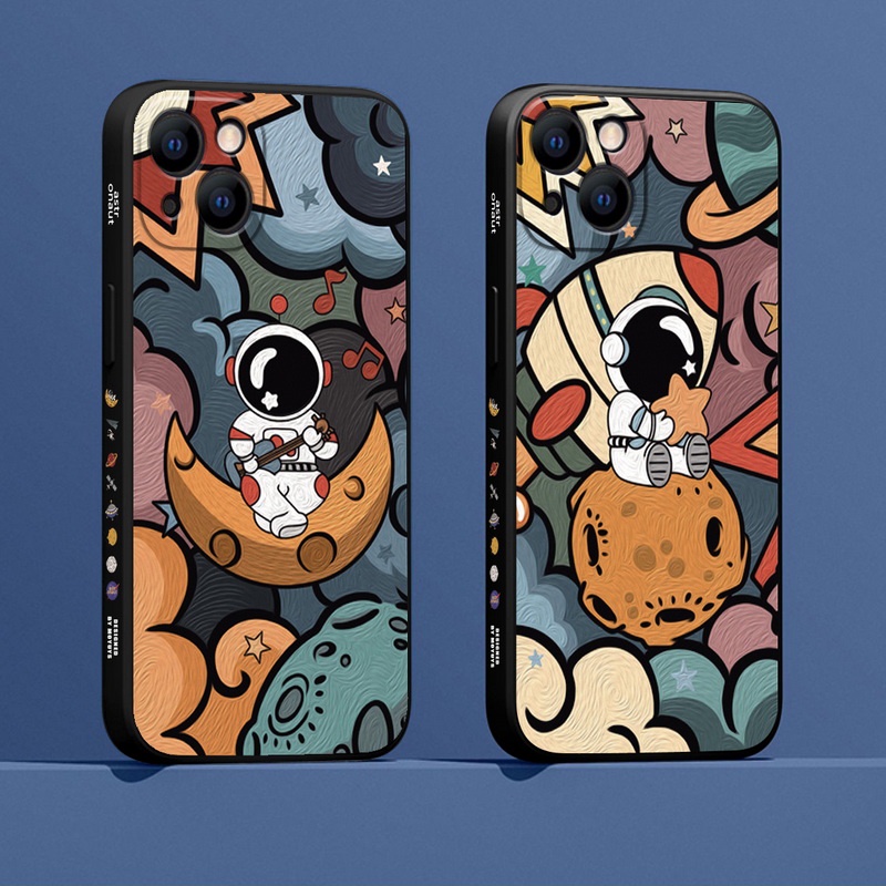 Ốp Điện Thoại Silicone Chống Sốc In Hình Phi Hành Gia Cho iPhone 13 12 11 Pro Max 11 13 Mini XS X XR 7 8 Plus