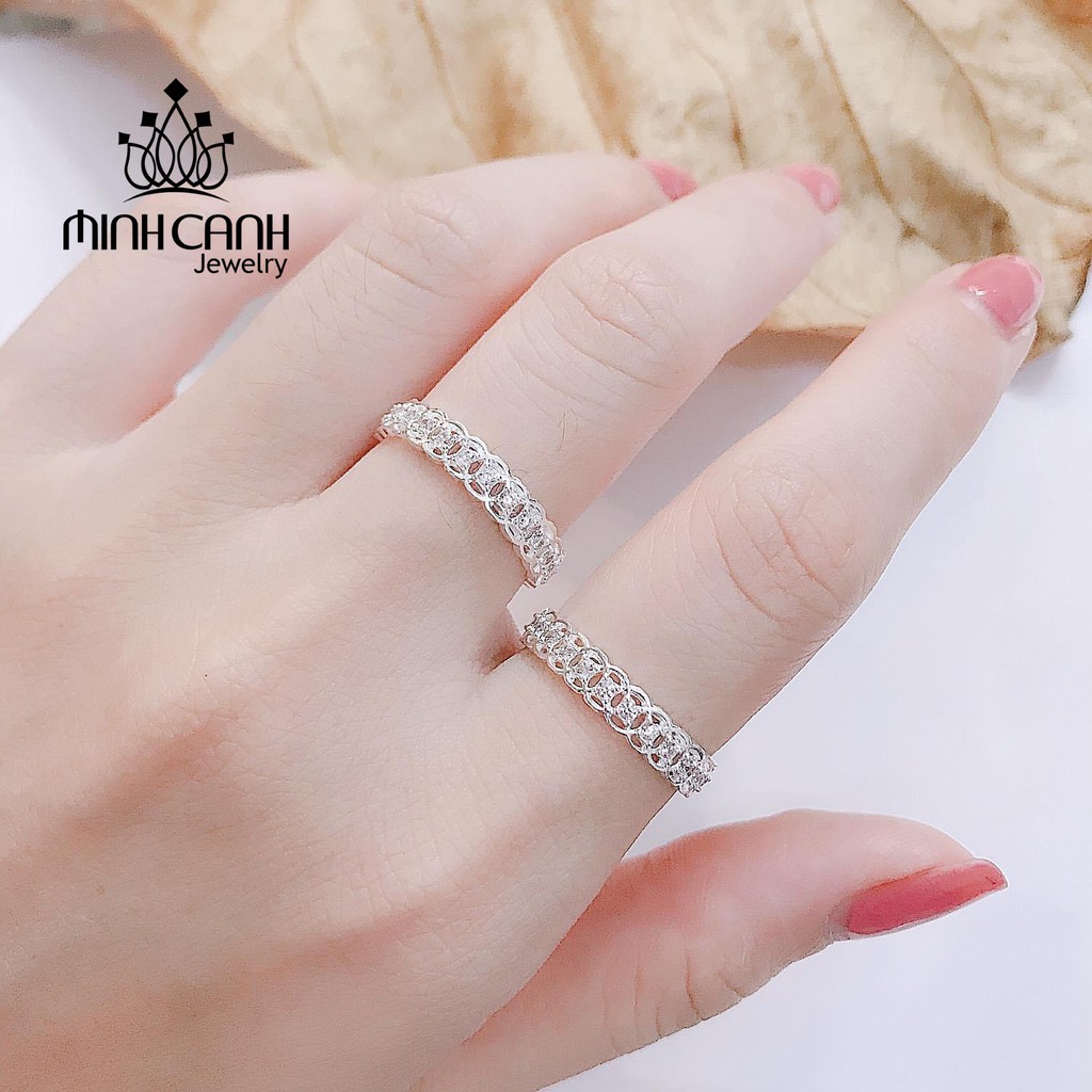 Ảnh Nhẫn Kim Tiền Bạc Tài Lộc Đính Đá Viền - Minh Canh Jewelry 2