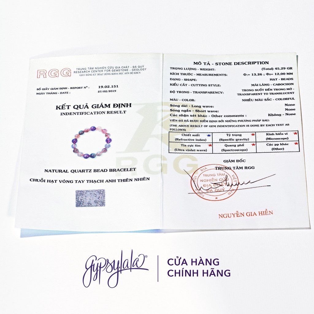 Ảnh Lắc Tay Đá Ưu Linh Cánh Hoa Ngũ Sắc Sức Khoẻ Công Việc Thiên Nhiên SP003324 Gypsy.lala 3