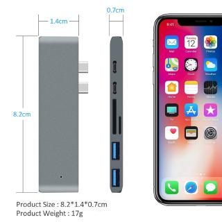 Hub USB C 7 Trong 1 Cho MacBook Pro Air M4 M3 M2 M1 2016-2025 4K HDMI USB 3.0 Thunderbolt 3 TF SD Đầu Đọc Khe Cắm PD