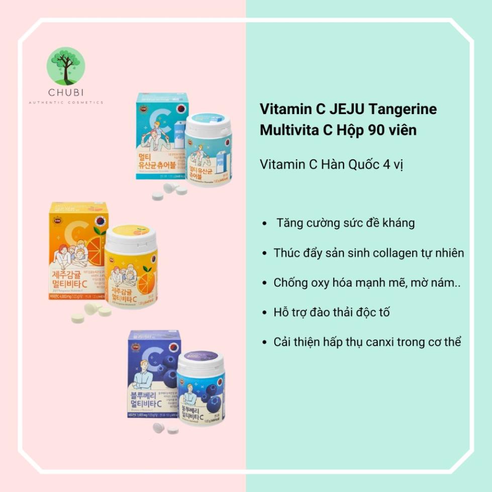 [HÀNG MỚI VỀ] Viên Vitamin C JEJU Tangerine Multivita C Hàn Quốc 3 vị