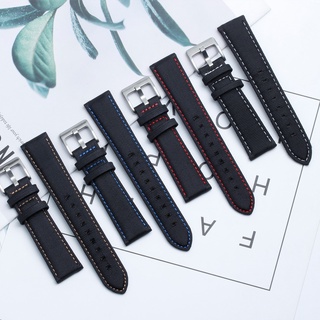 Dây Đeo Tay Thay Thế Bằng Vải Bạt Nylon Và Da 20mm 22mm Tháo Gỡ Nhanh Cho Đồng Hồ Thông Minh