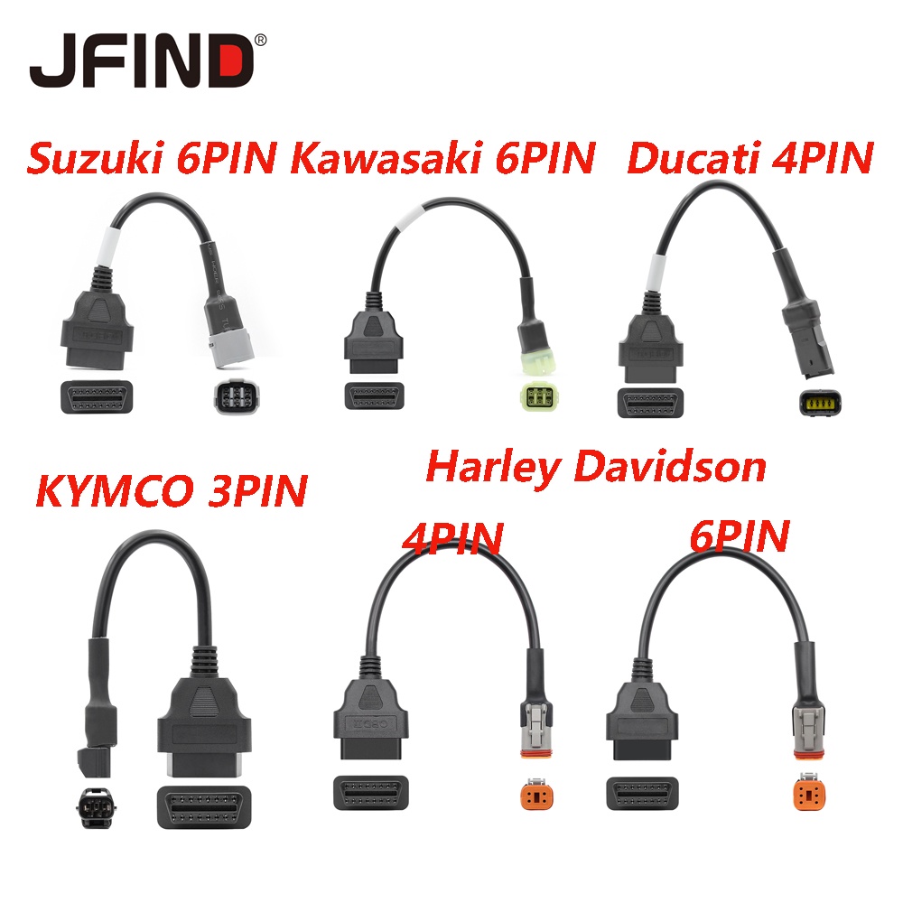 Dây Cáp Chẩn Đoán Xe Máy OBD2 Cho Suzuki 6PIN Ducati 4 Pin Kawasaki 6 Pin Kymco 3PIN Harley Davidson 4PIN / 6PIN ELM327 OBDII 16 Pin OBD2
